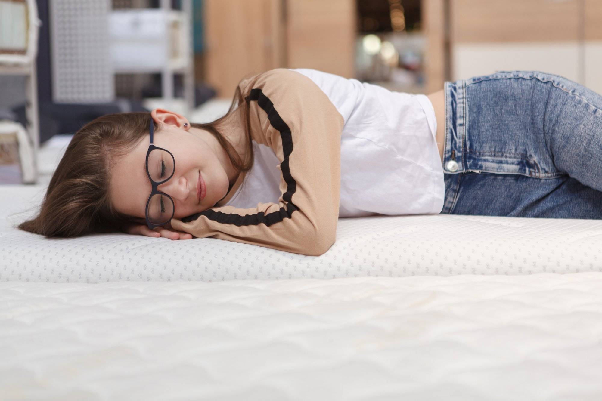 Teen girl shopping at furnishings store